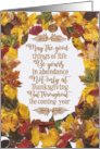 Happy Thanksgiving Autumn Leaves and Word Art card