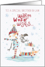 Brother in Law Merry Christmas and Happy New Year Snowman card