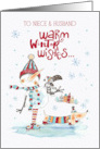 Niece and Husband Christmas Greeting with Warm Winter Wishes card