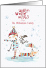 Custom Name Christmas Greeting Warm Winter Wishes card