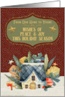 From Our Home to Yours Christmas Cottage Home in the Snow card