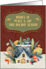 Merry Christmas and Happy New Year Cottage Home in the Snow card