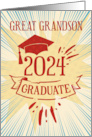 Great Grandson Graduation 2024 Congratulations Colorful Word Art card