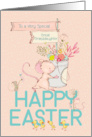 Great Granddaughter Happy Easter Mice and Flowers card