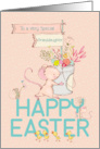 Granddaughter Happy Easter Mice and Flowers card