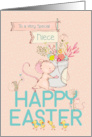 Niece Happy Easter Mice and Flowers card