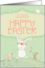 Granddaughter Happy Easter Cute Bunny and Friends card