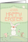 Step Daughter Happy Easter Cute Bunny and Friends card