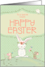 Cousin Happy Easter Cute Bunny and Friends card