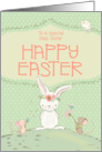 Step Sister Happy Easter Cute Bunny and Friends card