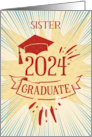Sister Graduation 2024 Congratulations Colorful Word Art card