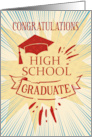 High School Graduation Congratulations Colorful Word Art card