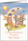 New Home Congratulations Magical Moon Houses in the Sky card