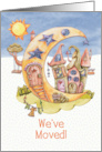 New Address Announcement Magical Moon Houses in the Sky card