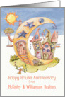 House Anniversary Greeting from Real Estate Business Custom Name card