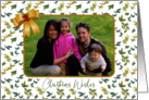 Christmas Wishes Custom Photo with Leaves and Bow card