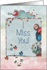 Missing You Scrapbook Style Bird and Balloons card