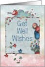 Get Well Wishes Scrapbook Style Bird and Balloons card