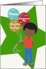 Grandma and Grandpa Happy Grandparents Day African American Boy card