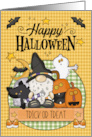 Happy Halloween Trick or Treat Gnome and Friends card