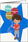 Grandpa Happy Grandparents Day Young Boy with Balloons and Stars card