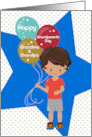 Grandma and Grandpa Happy Grandparents Day Young Boy with Balloons card