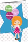 Grandpa Happy Grandparents Day Young Girl with Balloons and Stars card