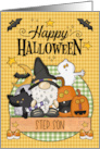 Step Son Happy Halloween Gnome and Friends card