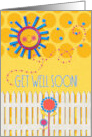 Get Well Soon Cheery Sunshine and Flowers card