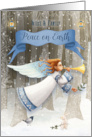 Niece and Family Christmas Peace on Earth Beautiful Angel card