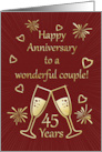 45th Wedding Anniversary to Wonderful Couple with Toasting Glasses card