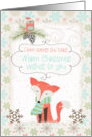 From Across the Miles Warm Christmas Wishes Bundled Up Fox and Owl card