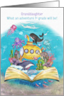 Granddaughter 1st Grade Back to School Whimsical Ocean Scene card