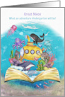 Great Niece Kindergarten Back to School Whimsical Ocean Scene card