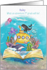 1st Grade Custom Name Back to School Whimsical Ocean Scene card