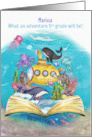 3rd Grade Custom Name Back to School Whimsical Ocean Scene card