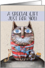 Special Gift for You Funny Cat with a Fish and Snail card