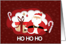 Merry Christmas Santa Ho Ho Ho Paper Cut Style card