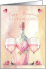 Wedding Anniversary Custom Year Pretty Wine Theme card