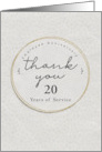 Employee Anniversary Custom Years of Service Thank You From Business card