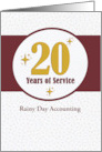 Employee Anniversary 20 Years of Service Custom Business Name card