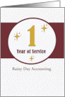 Employee Anniversary 1 Year of Service Custom Business Name card