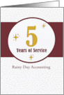 Employee Anniversary 5 Years of Service Custom Business Name card