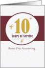 Employee Anniversary 10 Years of Service Custom Business Name card