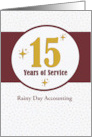 Employee Anniversary 15 Years of Service Custom Business Name card