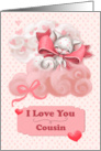 Cousin Valentine’s Day Cute Cat Floating on Clouds card