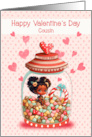 Cousin Valentine’s Day Little African American Girl card