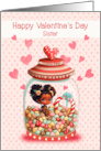 Sister Valentine’s Day Little African American Girl card