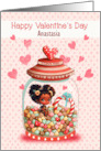 Anastasia Valentine’s Day Custom Name African American Girl card