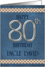 80th Birthday Uncle David card